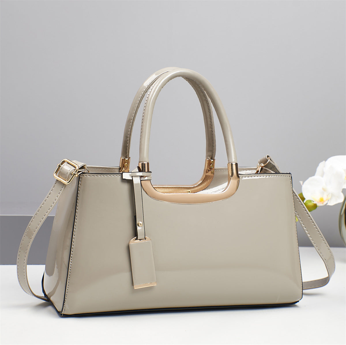 Women's Patent Leather Glossy Red Bridal Wedding Women's Shoulder Bag