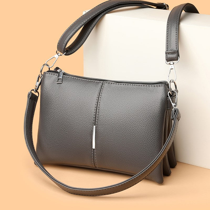 Women's Fashionable Simple Soft Leather Textured Commuter Women's Shoulder Bag