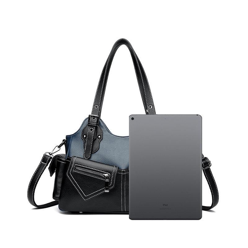 Summer Niche Design Retro Color Contrast Patchwork Women's Messenger Bag