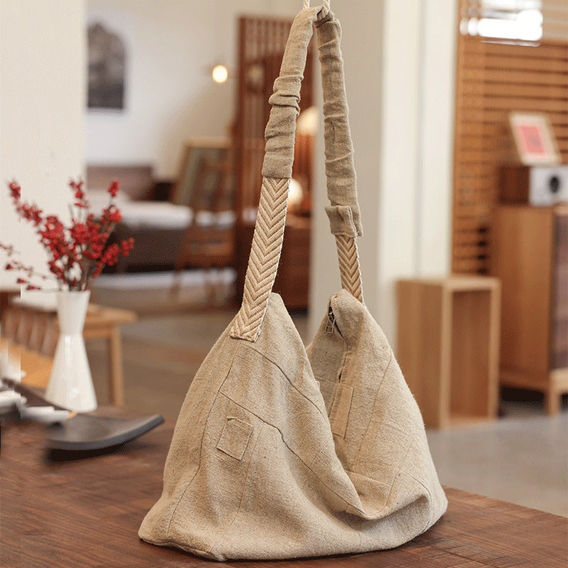 Women's Large Capacity Totes Commuter Canvas Retro Easy Matching Minority Women's Messenger Bag