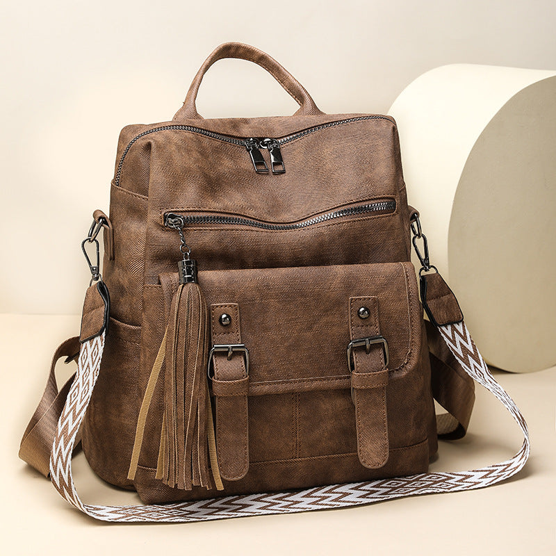 Women's Retro High-grade Soft Leather Large Capacity Commuter Women's Backpack