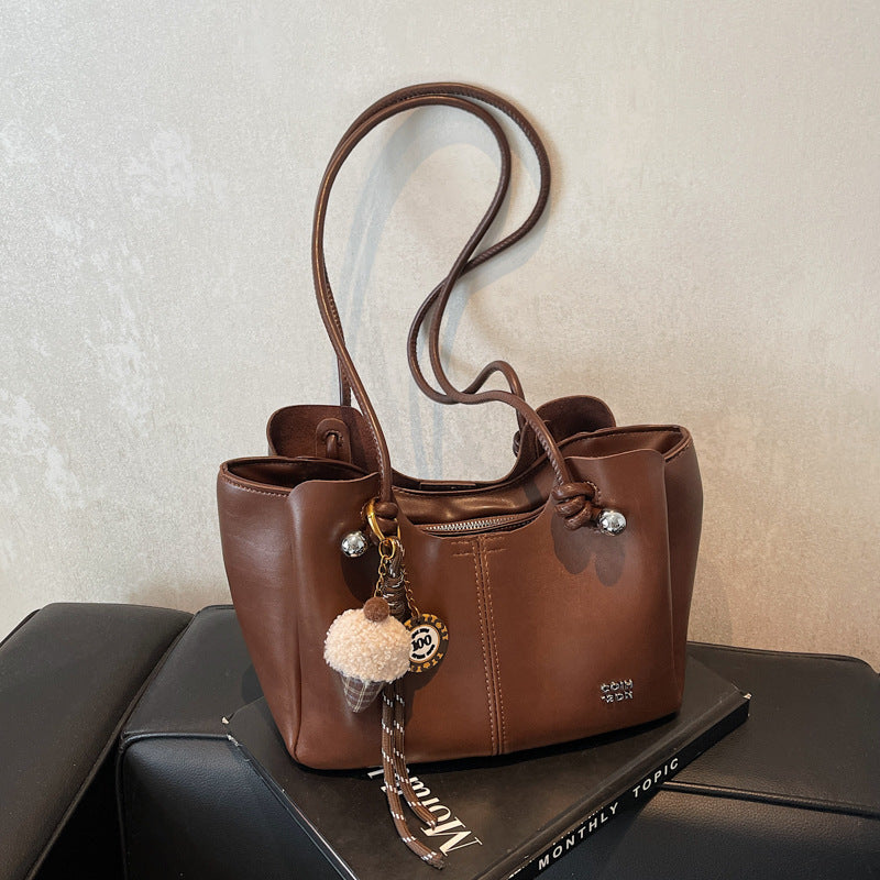 Women's Textured Commuting Large Winter Fashion Popular Western Shoulder Bags