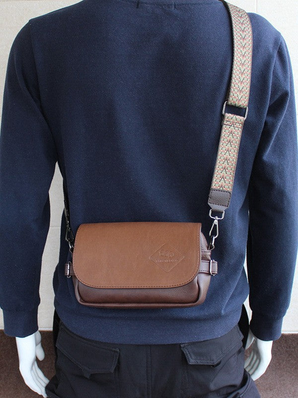 Men's Style Soft Leather Textured One Retro Bags
