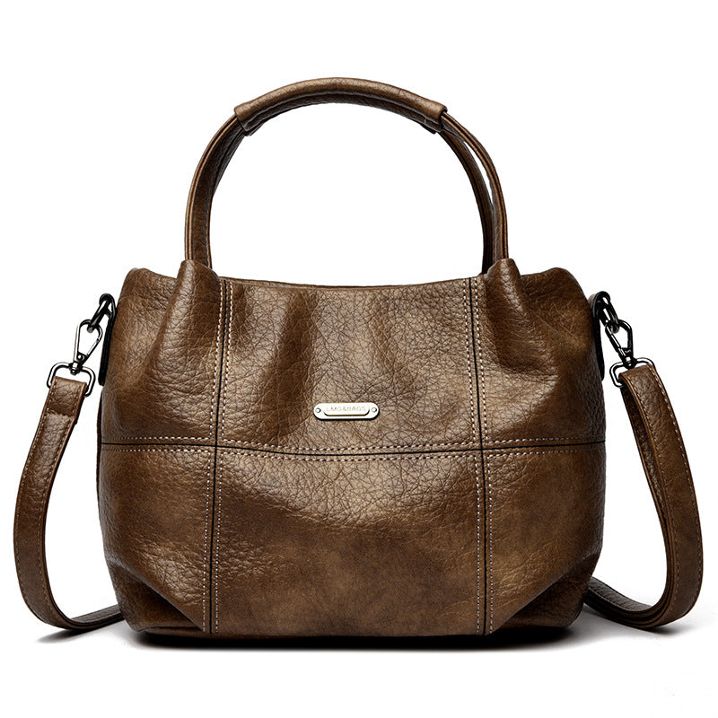 Women's Simple Large Capacity Soft Leather High Tote Bags