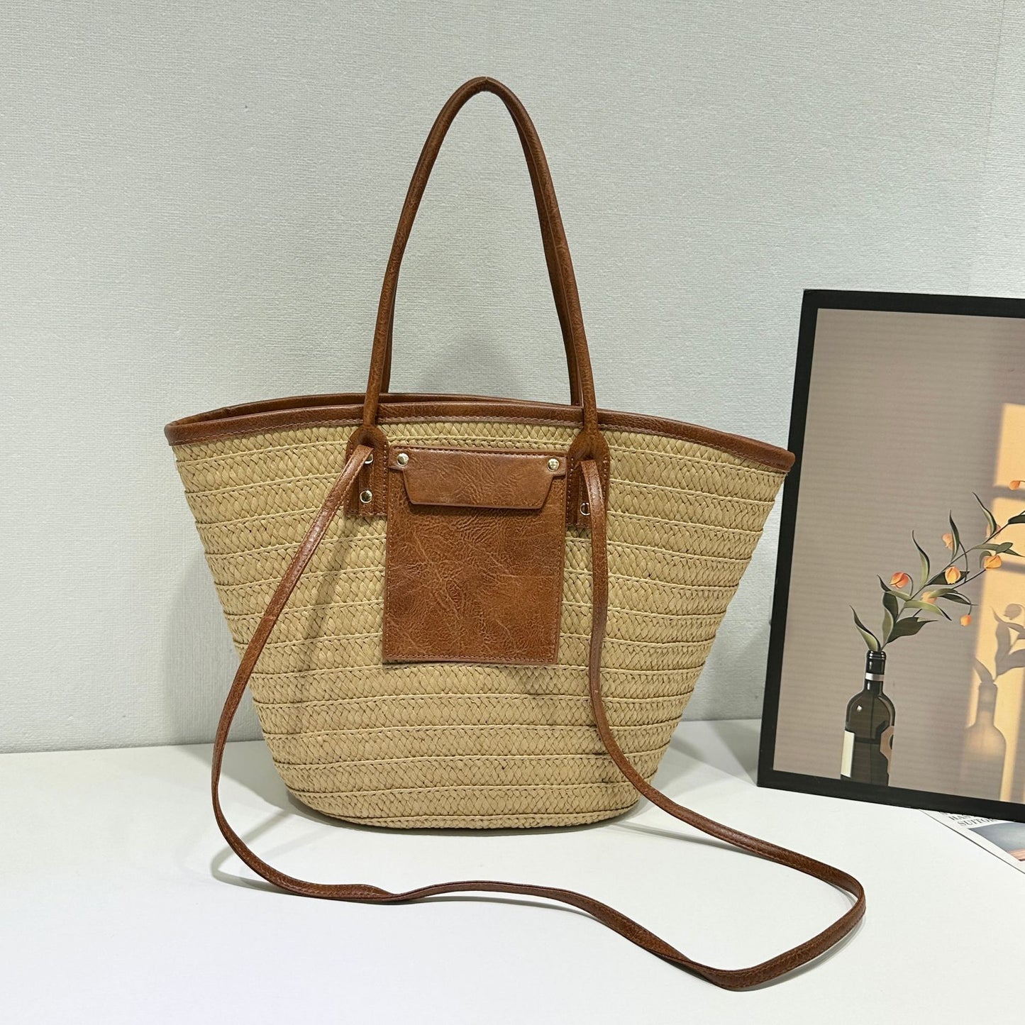 Women's Fashion Beach Large Capacity Straw Weaving Shoulder Bags