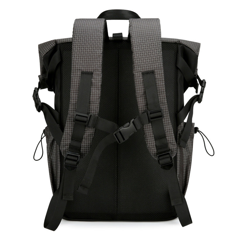 Men's Cycling Foldable Curved Edge Mechanical Style Male Leisure Backpack
