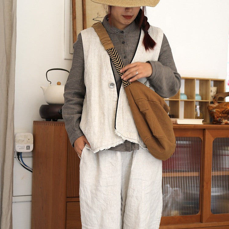 Women's Large Capacity Totes Commuter Canvas Retro Easy Matching Minority Women's Messenger Bag