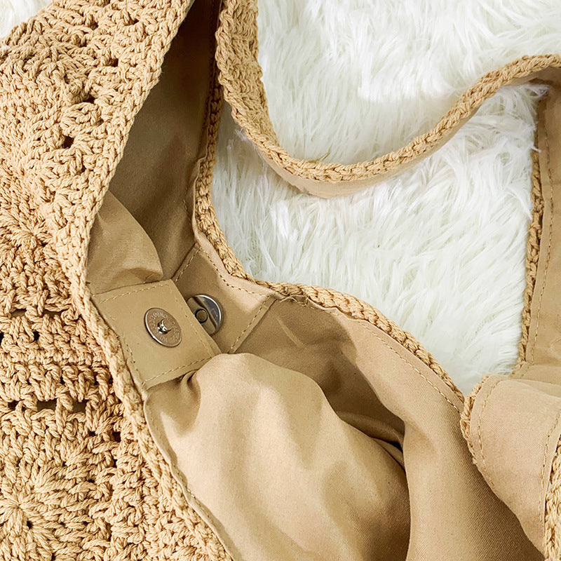 Sunflower Woven Seaside Cotton Thread Everyday Joker Beach Mori Style Bags