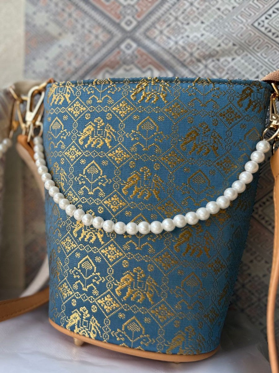 Beautiful Trendy Unique Women's Brocade Fashion Bucket Bag