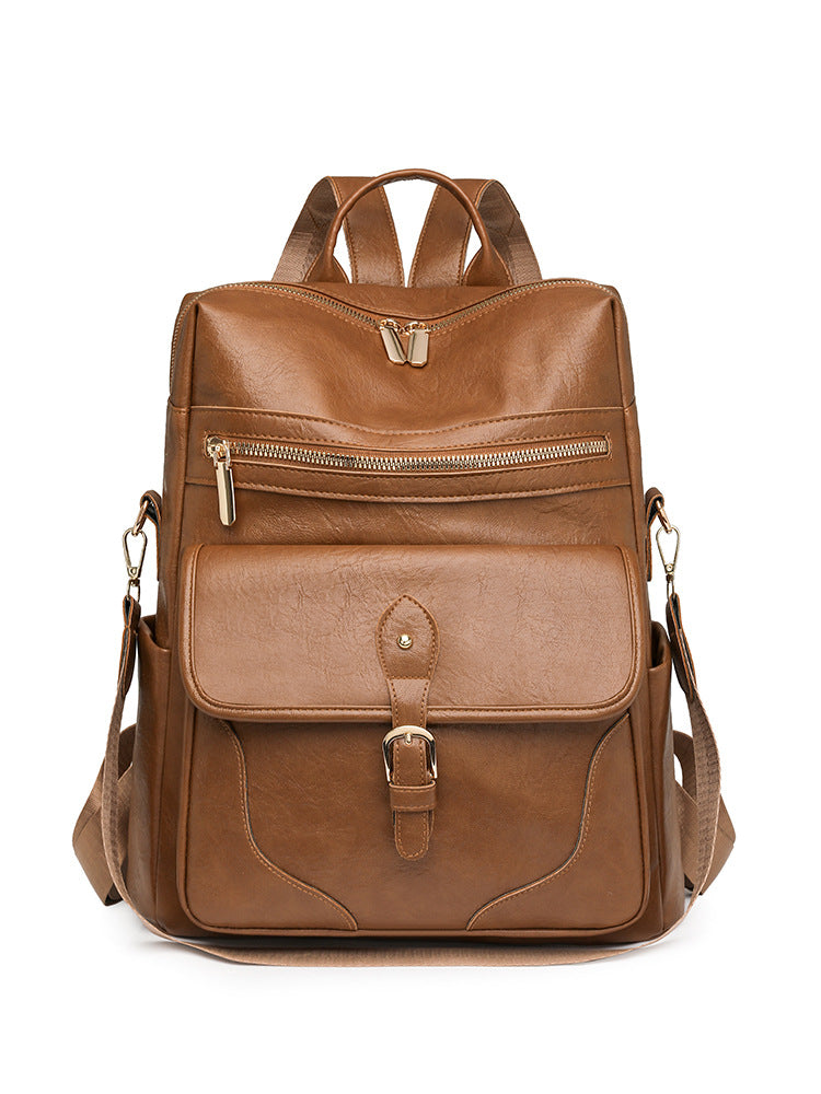 Women's Retro High-grade Soft Leather Large Capacity Women's Backpack