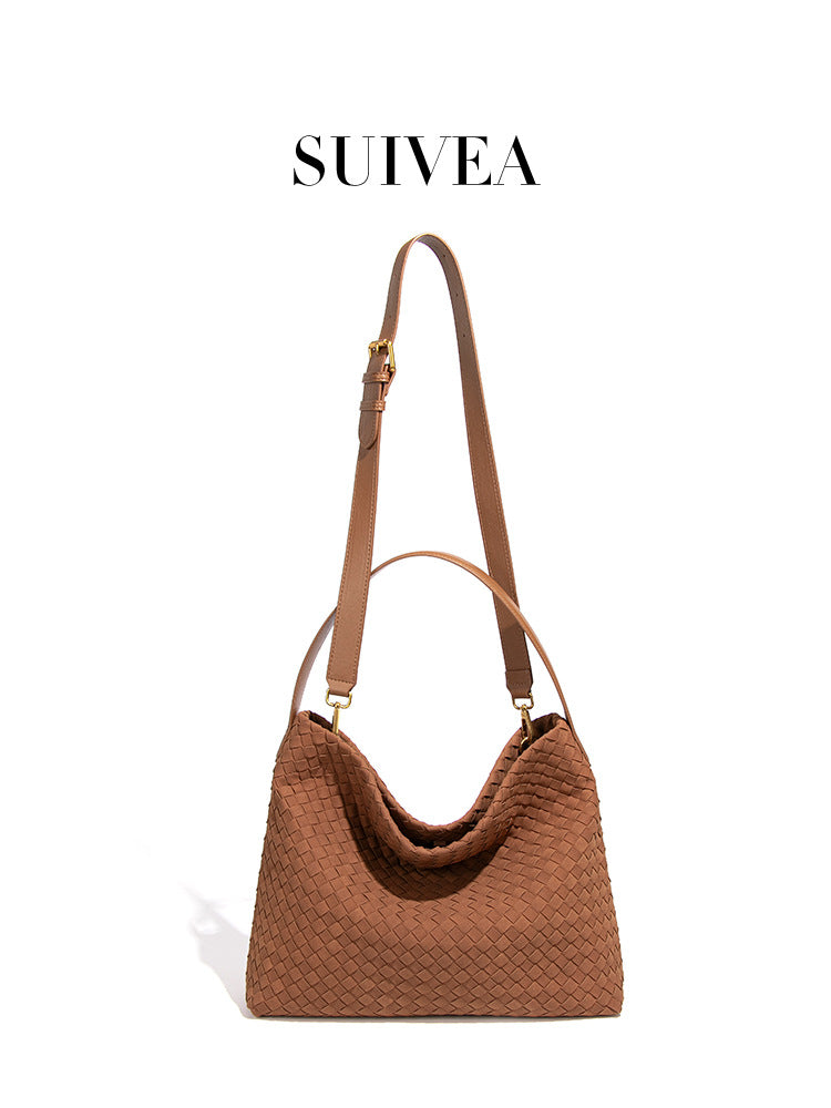 Women's Retro Portable Large Capacity Woven Women's Handbag