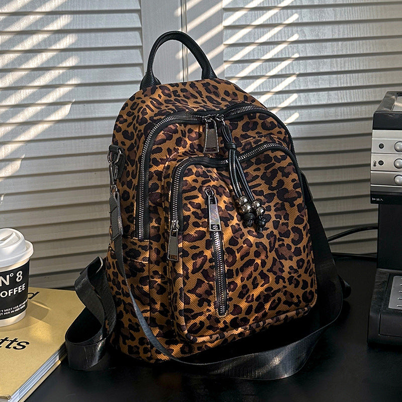 Women's Leopard Print Large Capacity Retro Bags
