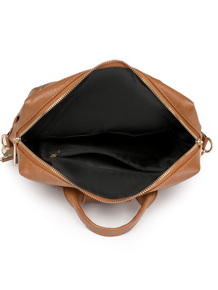 Women's Soft Leather Retro British Fashionable Women's Backpack