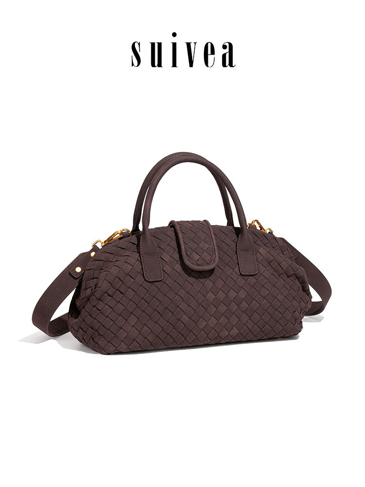 Shell Clip Hand-woven Suede Vintage Fashion Women's Handbag