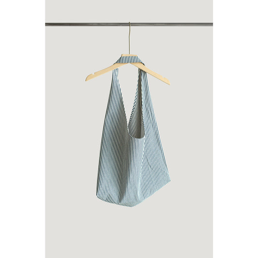 Women's Simple Portable Blue Striped Medium Daily Tote Bag