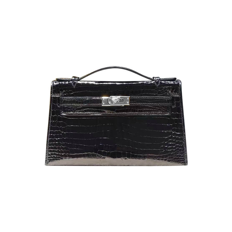 Crocodile Pattern Generation Kelly Cowhide High-grade Women's Handbag
