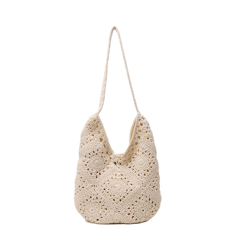 Women's Artistic Woven Trendy Mori Vacation Style Large Shoulder Bags