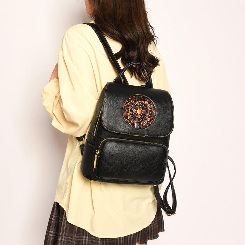 Women's Brushed Niche High-grade Light Luxury National Style Commuter Large Capacity Bags