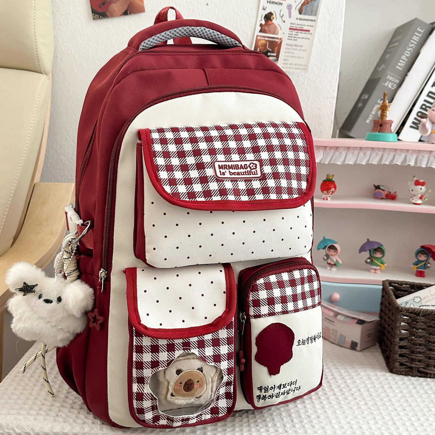 Women's Dopamine Contrast Color High Primary Large Backpacks