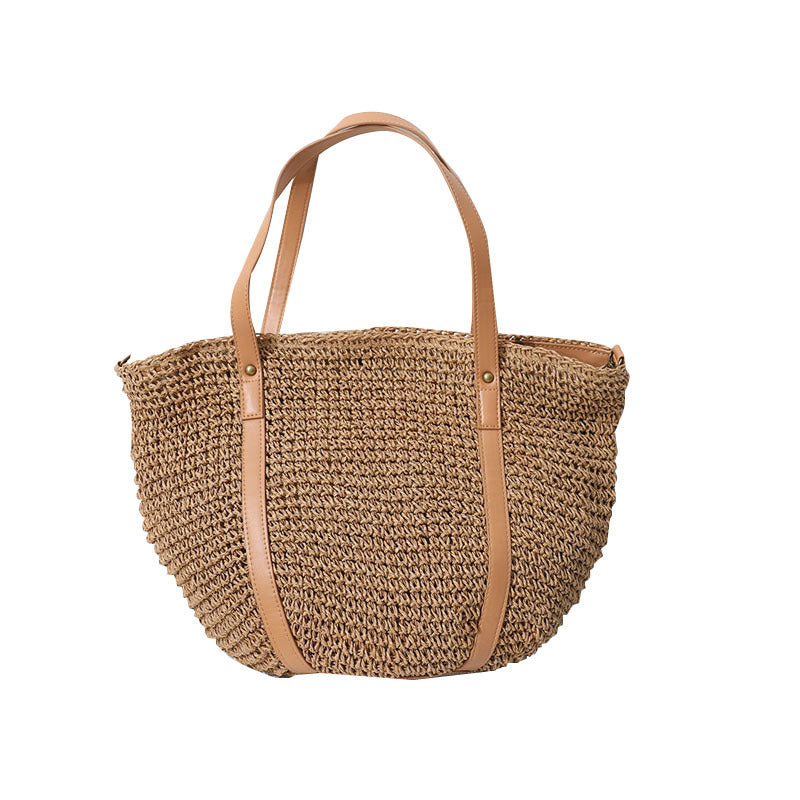 Women's Style Large Capacity Straw Woven Seaside Vacation Bags