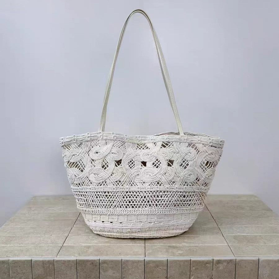 Women's Niche High Sense Wax Rope Hand-woven Underarm Hollow Women's Shoulder Bag