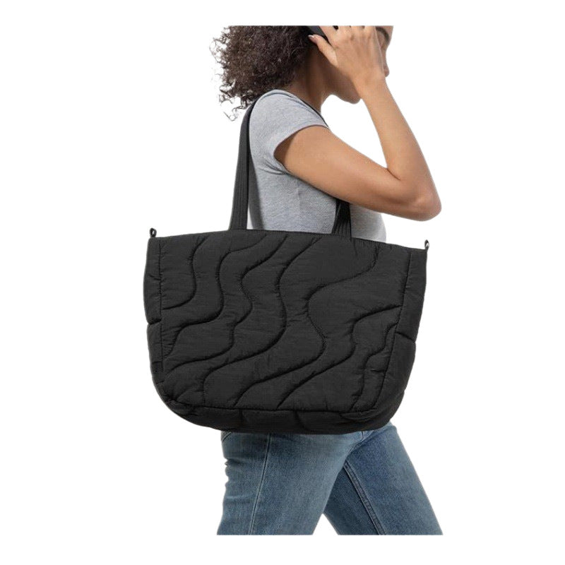 Cotton Simple Solid Color Large Capacity Totes Tote Bag