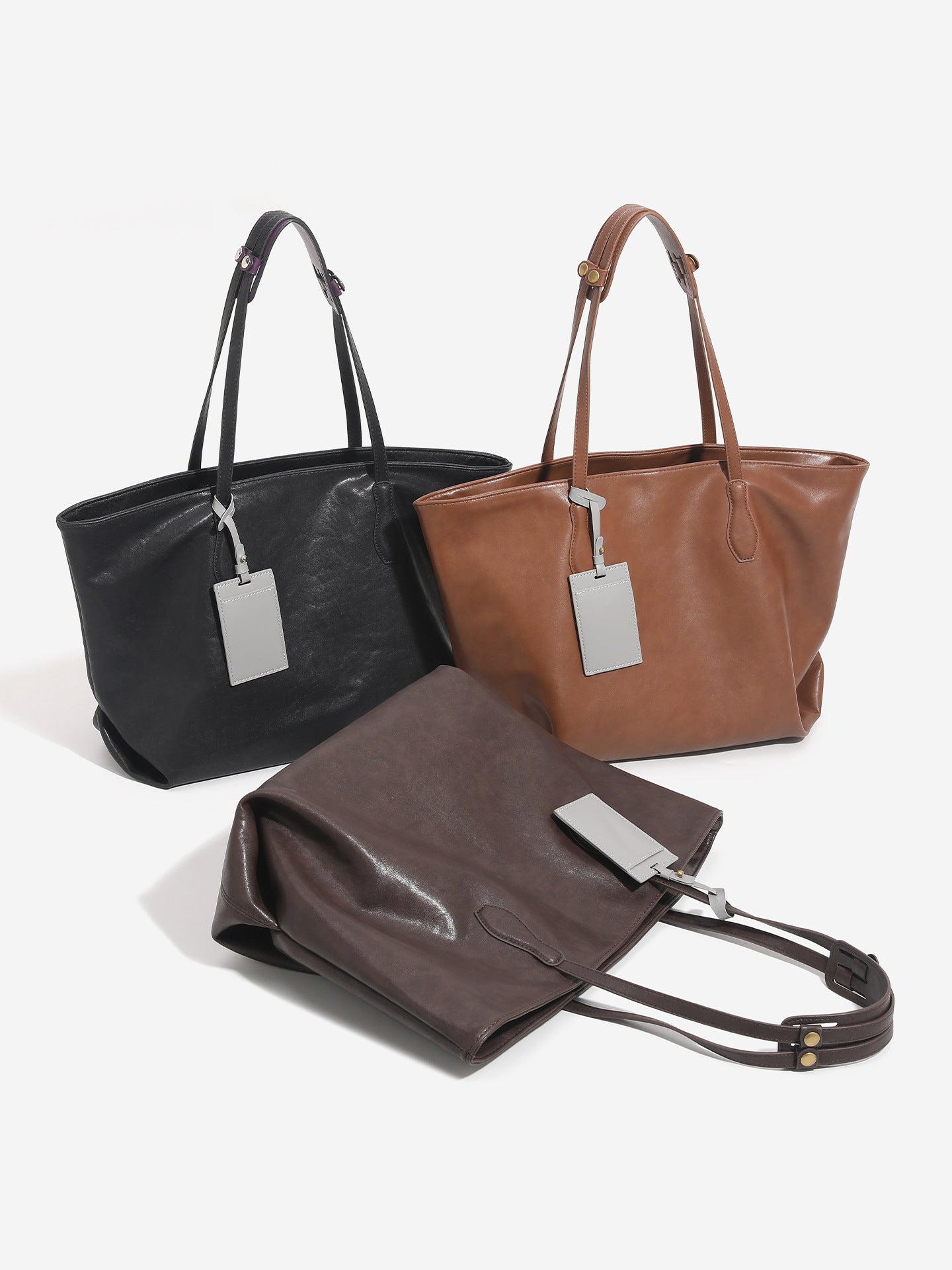 Leather With Female Large Capacity Korean Version Tote Bag