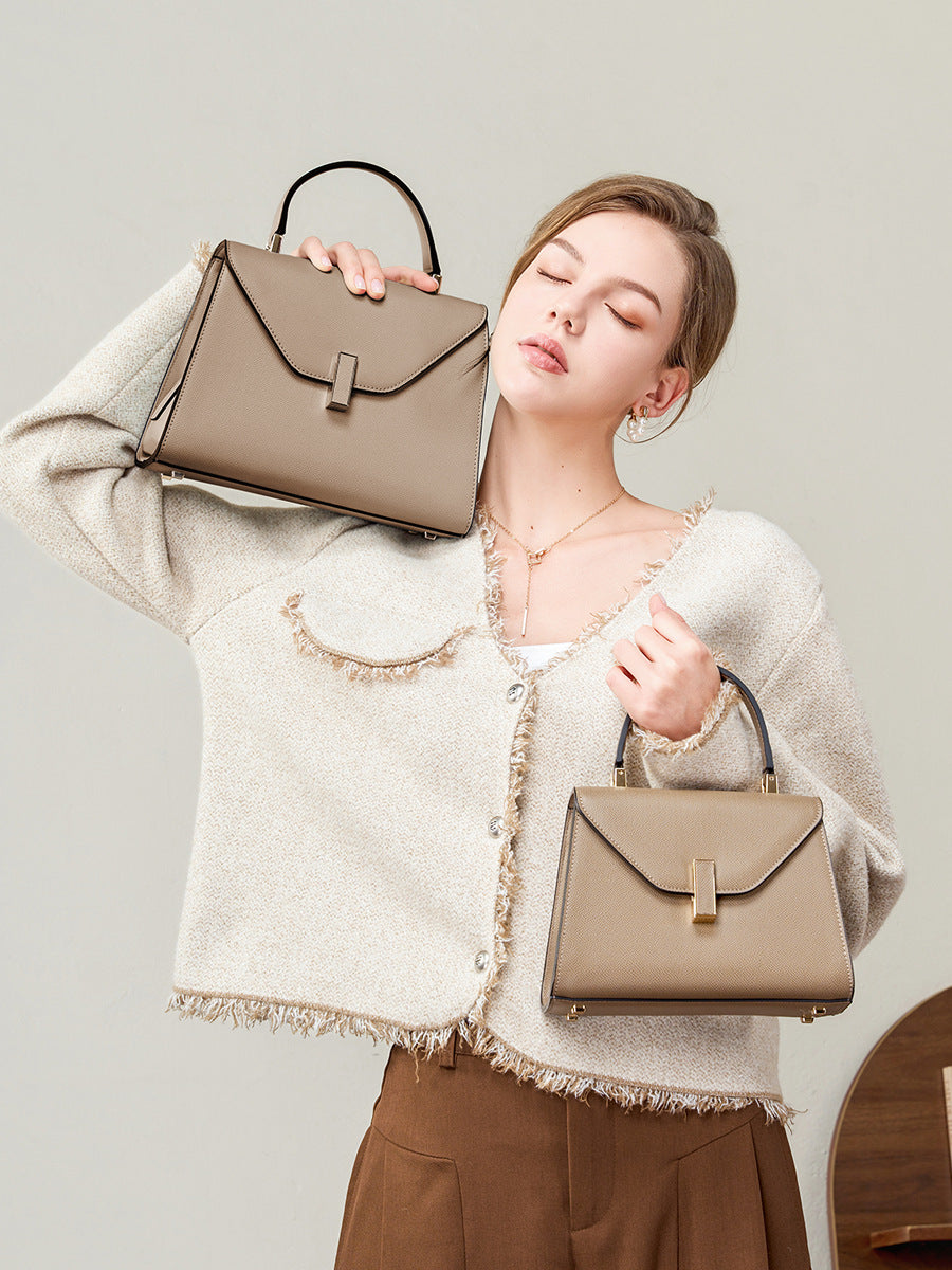 Women's Kelly Design Sense Niche Fashion Genuine Leather High Large Women's Handbag