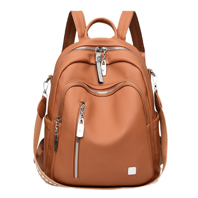 Women's Fashion Large Capacity Soft Leather Trendy Women's Backpack