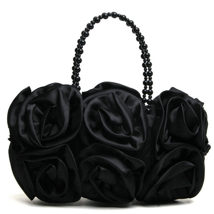 Banquet Portable Dress Garment Rose Flower Bridal Wedding Sweet Hand Bags