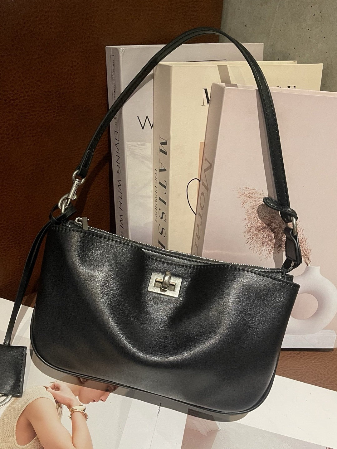 First Layer Vegetable Tanning Leather Kelly Genuine Underarm Bag