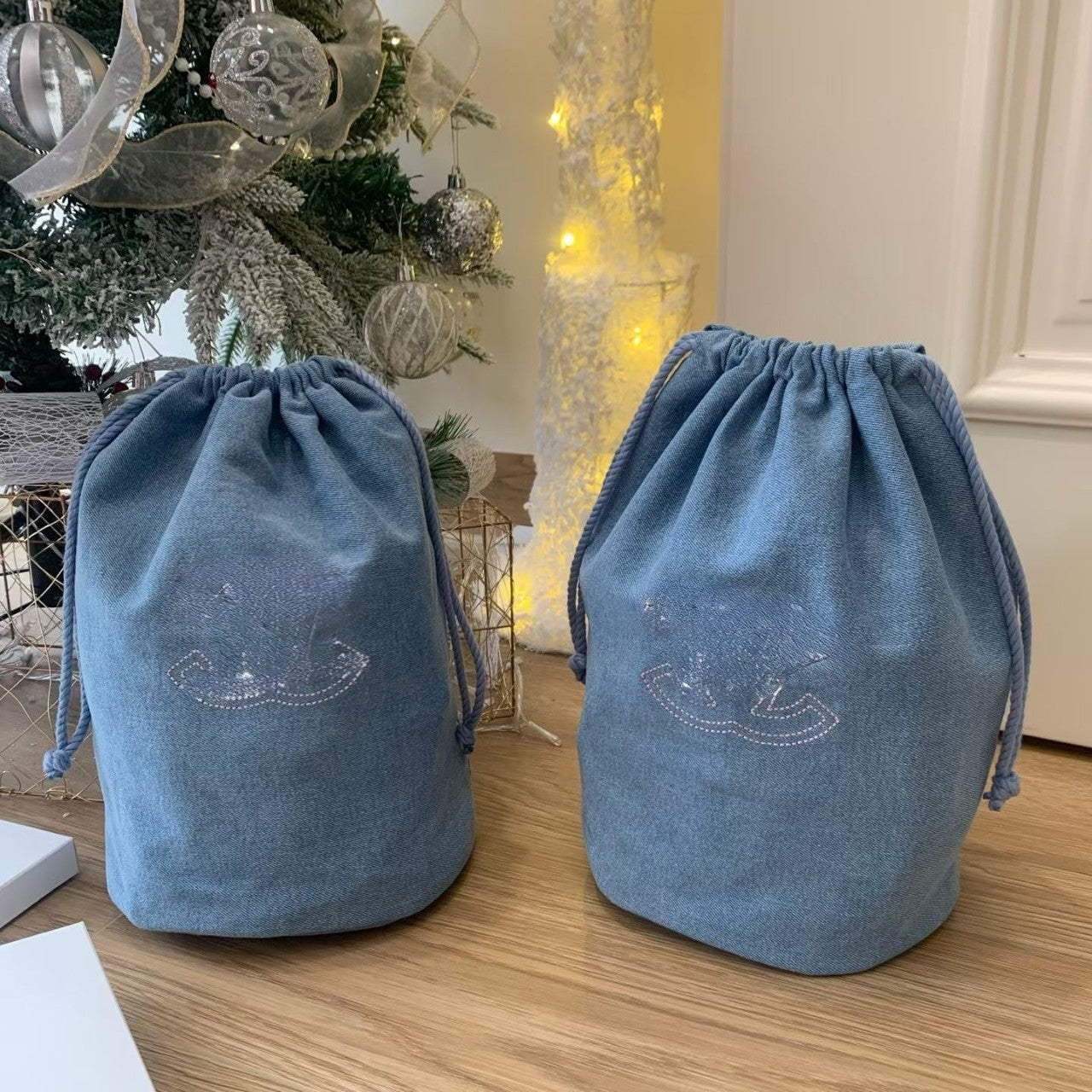 Summer Large Capacity Denim Makeup Series Gift Women's Messenger Bag
