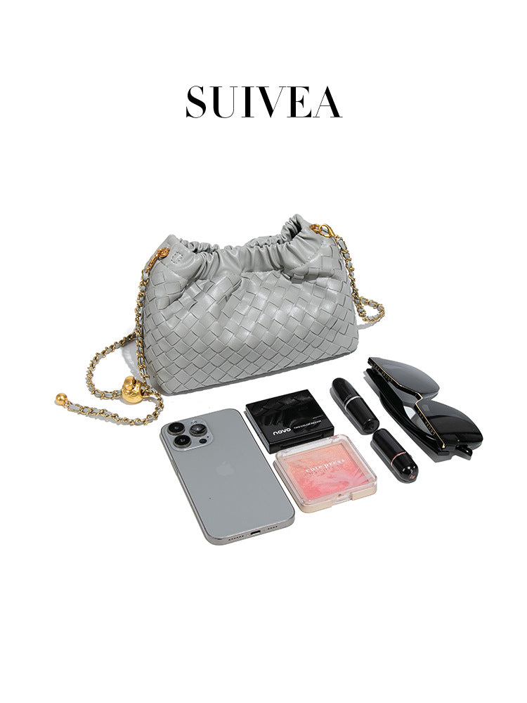 Women's Metal Chain Cloud Fashion Knitting Simple Trendy Women's Messenger Bag