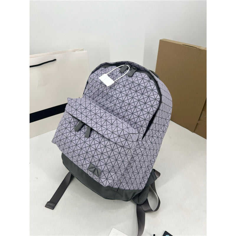Women's & Men's Home Geometric Rhombus Silicone Large Capacity Computer Leisure Backpack