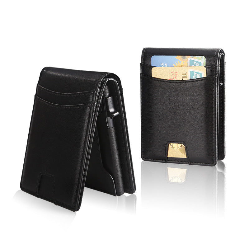 Men's Carbon Fiber Thin Automatic Pop-up Aluminum Card Pack Card Sleeve