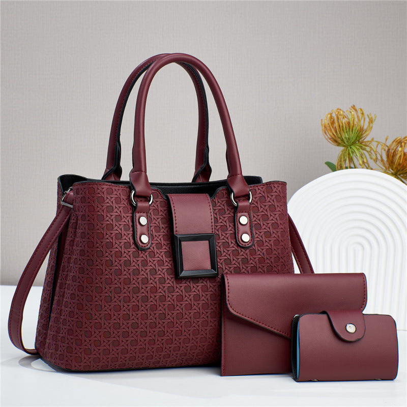 Classic Unique Women's Three-piece Large Capacity Women's Handbag