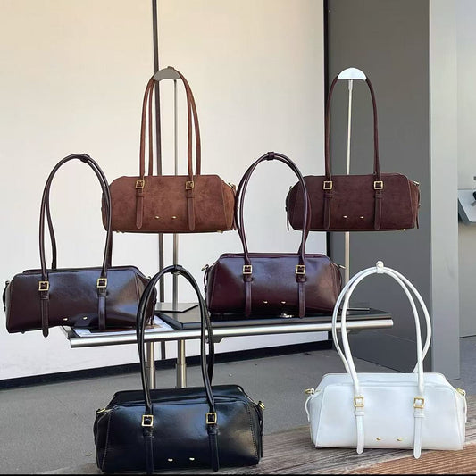 Boston Long Oil Wax Baguette Female Underarm Bag