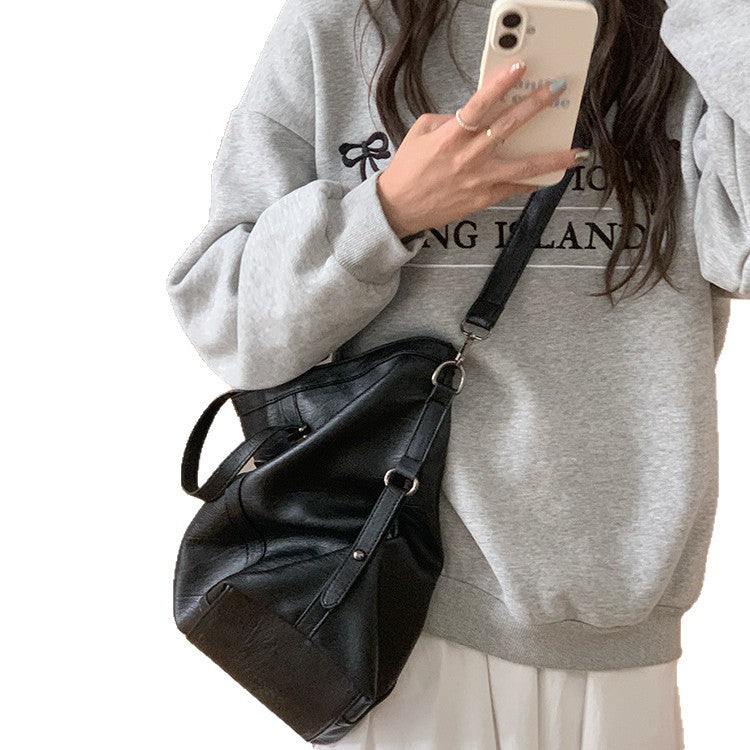 Women's Fashion Big Commuter Retro Soft Leather Women's Messenger Bag