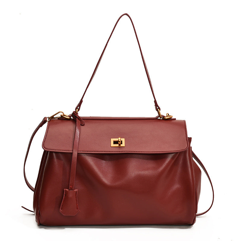 Women's High Sense Commuter Fashion Color Contrast Large Tote Bag
