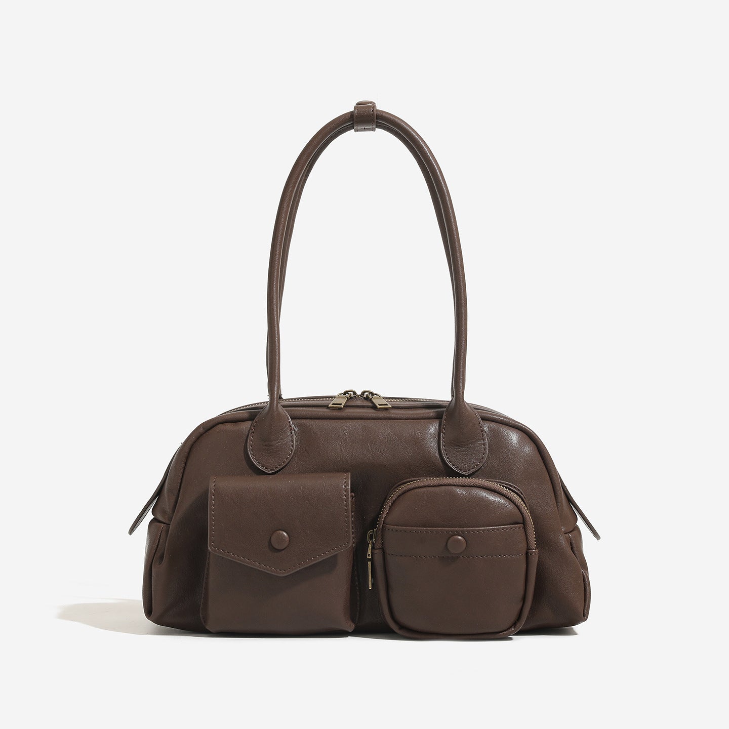 Beautiful Suede Bowling High-grade Portable Boston Underarm Bag