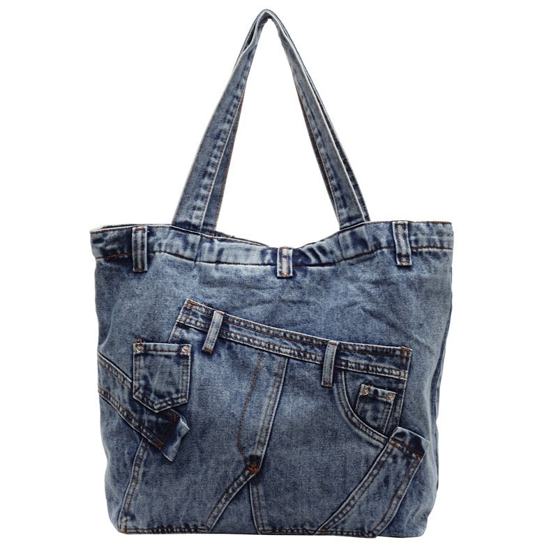 Women's Korean Spring Fashion Wash Denim Personalized Bags