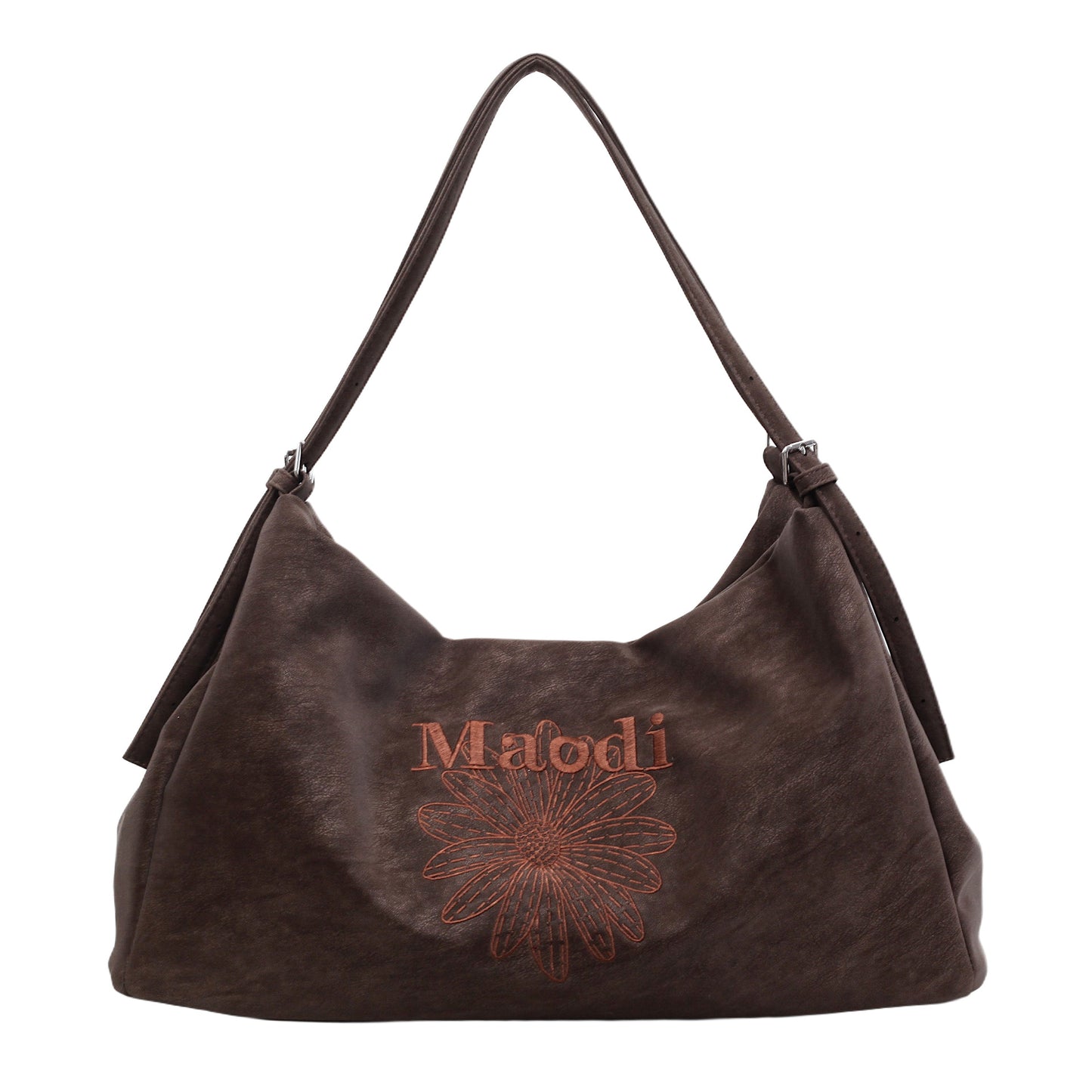 Retro Korean Style Large Capacity Suede Flower Embroidered Advanced Texture Underarm Bag