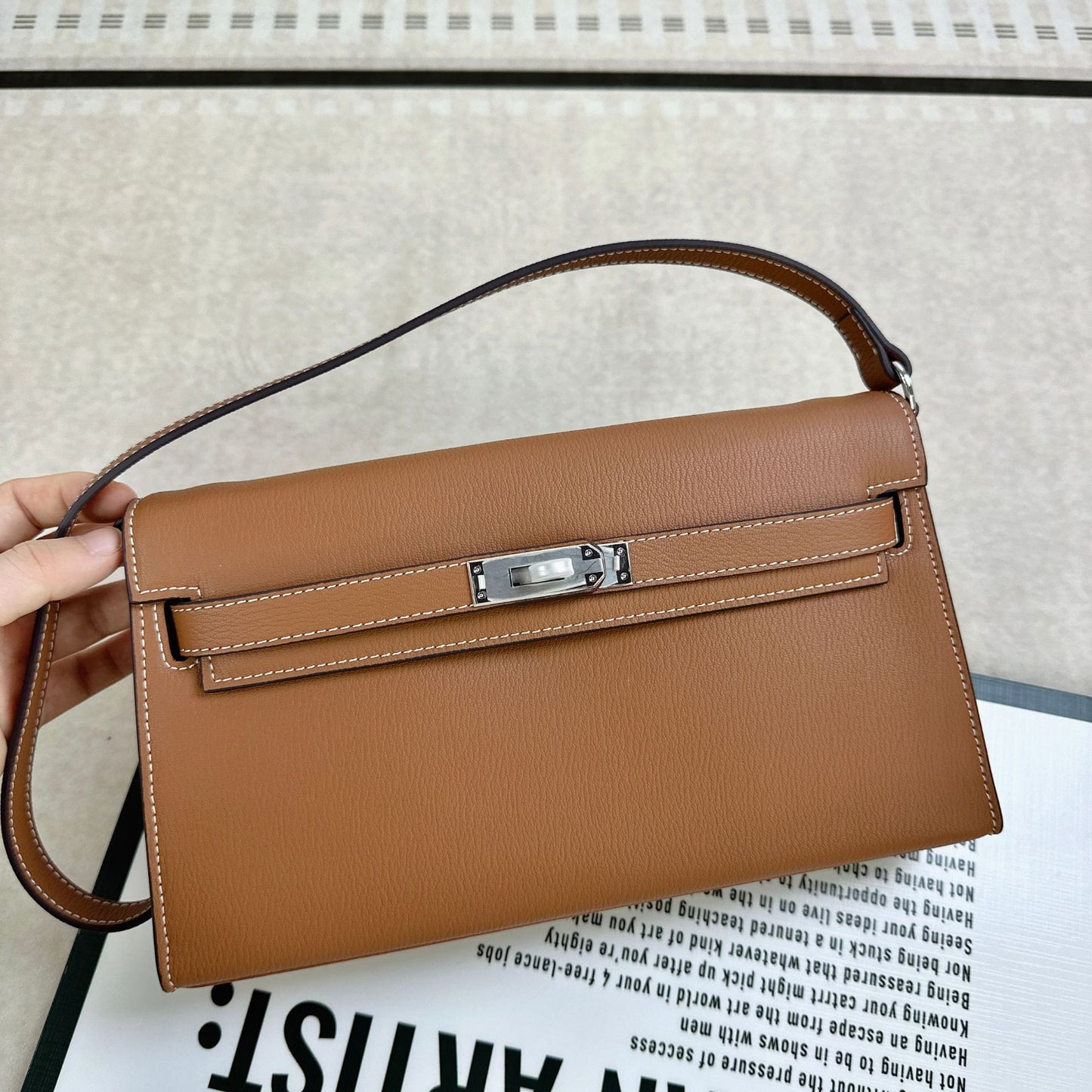 Kelly Underarm High-grade Horizontal Genuine Leather Retro Fashion Women's Shoulder Bag