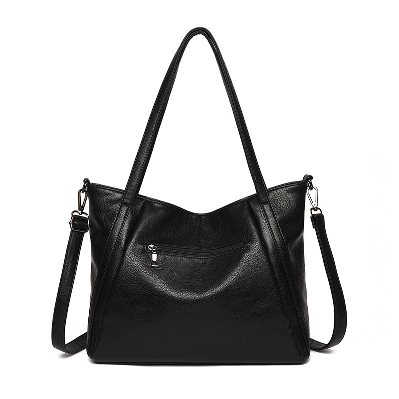 Women's Cowhide Large Diamond Plaid Commuter Fashion Quilted Tote Bags