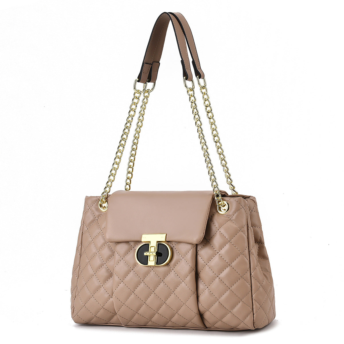 Women's Fashion Chain Soft Leather Pleated Underarm Embroidered Women's Shoulder Bag