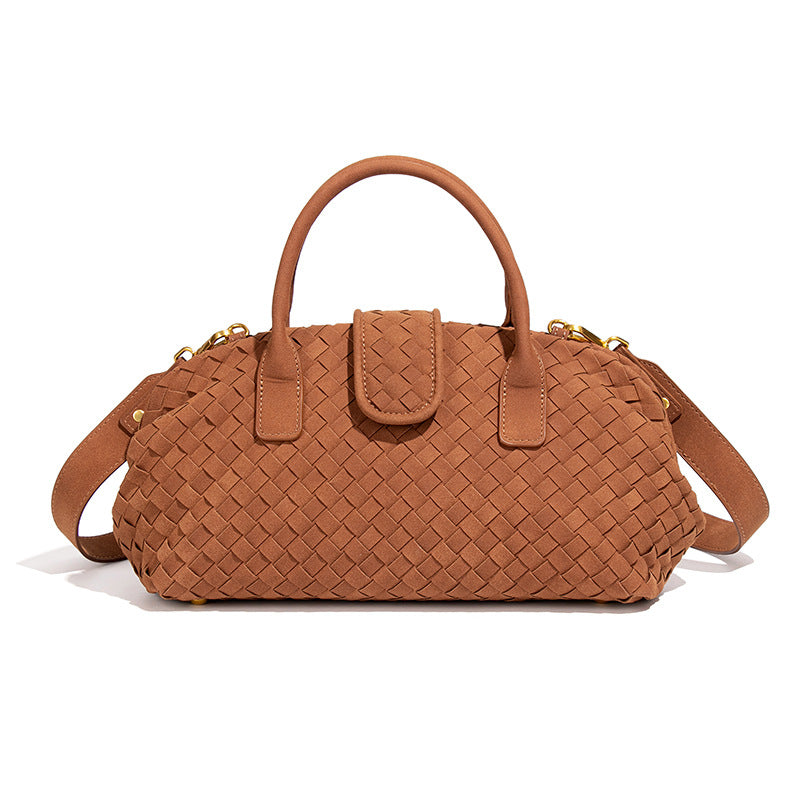 Shell Clip Hand-woven Suede Vintage Fashion Women's Handbag