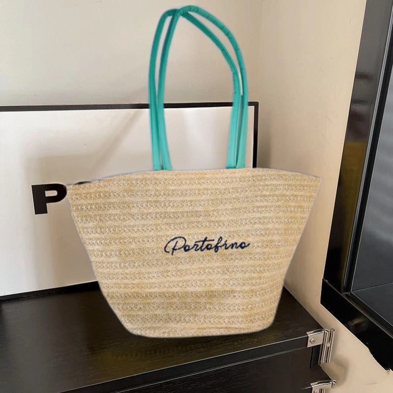 Simple Knitted French Style Vacation Beach Trendy Women's Shoulder Bag