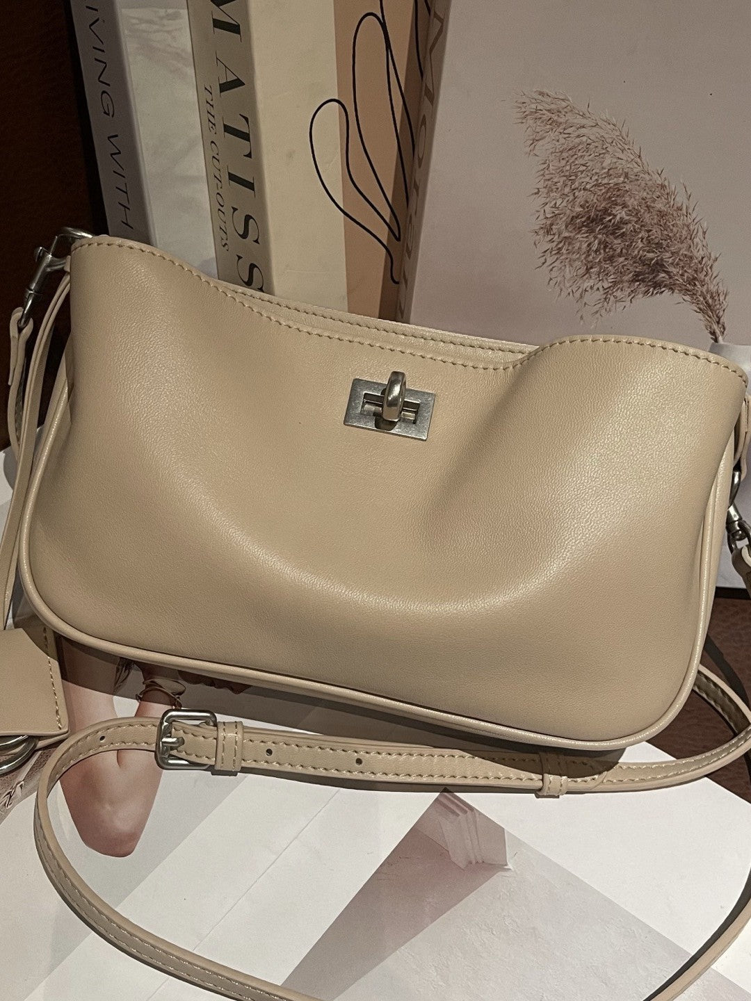First Layer Vegetable Tanning Leather Kelly Genuine Underarm Bag