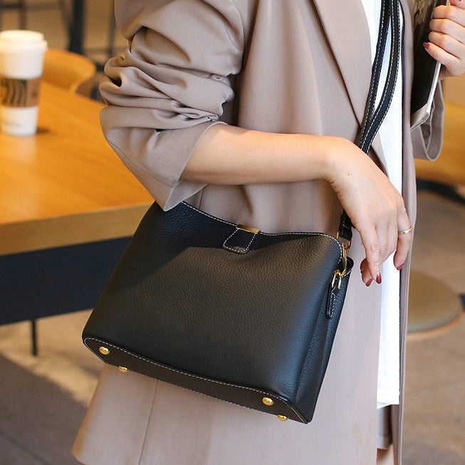 Women's First Layer Cowhide High-grade Design Large Women's Handbag