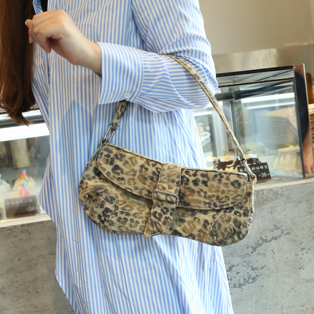 Cool Women's Distressed Leopard Print Asymmetric Bags